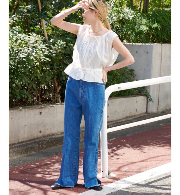 OUTDOOR PRODUCTS Usual Things「≪予約≫ピンタックレースノースリブラウス」|シャツ・ブラウス|