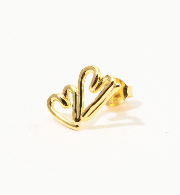 TOMORROWLAND GOODS「BAR Jewellery TWO HEARTS ゴールドピアス」|ピアス|