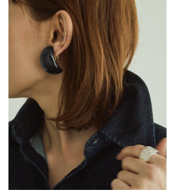 VERMEIL par iena「MICHAEL NASH JEWELRY マイケルナッシュジュエリー レジンイヤリング」|イヤリング|ブラック