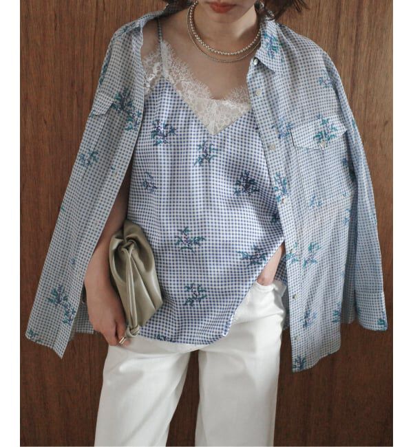 SLOBE IENA「Margaux Dereume &times; SLOBE cotton silk mix シャツ」|シャツ・ブラウス|