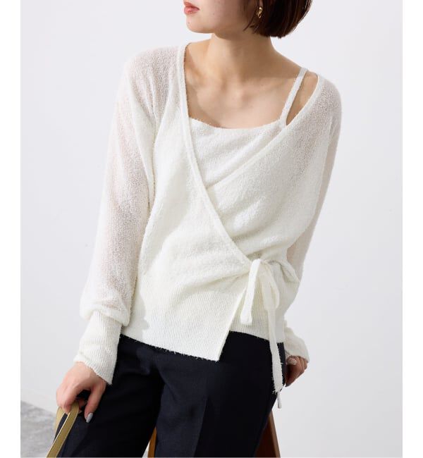 SLOBE IENA「《2枚セット》キャミセットカシュクールカーディガン」|カーディガン|
