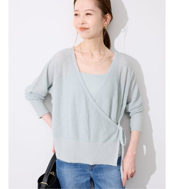SLOBE IENA「《2枚セット》キャミセットカシュクールカーディガン」|カーディガン|サックスブルー