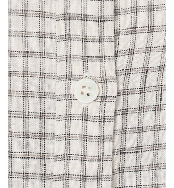 IENA「《セットアップ対応》フレンチリネンチェックレギュラーカラーシャツ」|シャツ・ブラウス|
