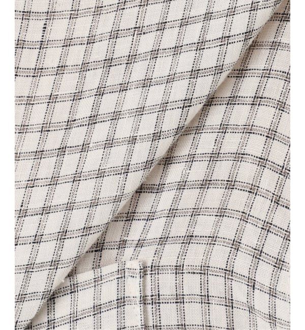 IENA「《セットアップ対応》フレンチリネンチェックレギュラーカラーシャツ」|シャツ・ブラウス|