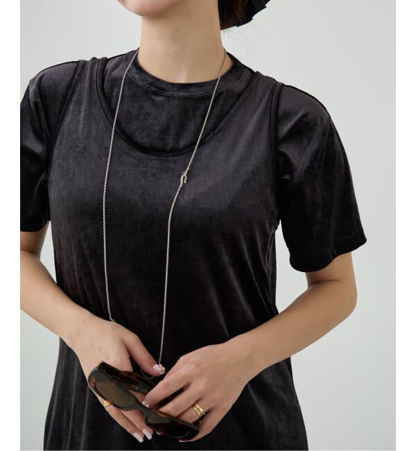 IENA LA BOUCLE「《予約》IENA LA BOUCLE トリアセベロアTシャツ」|Tシャツ・カットソー|ブラック