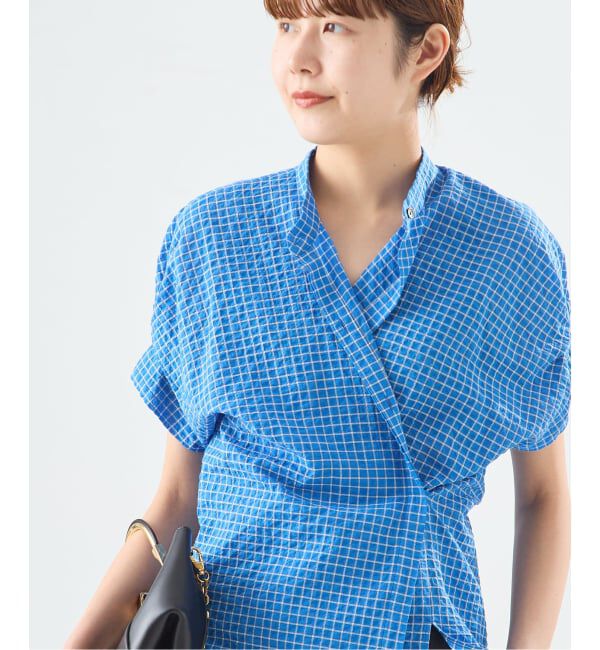 journal standard L'essage「DEVEAUXフラワー&チェック/無地タックスリーブシャツ」|シャツ・ブラウス|