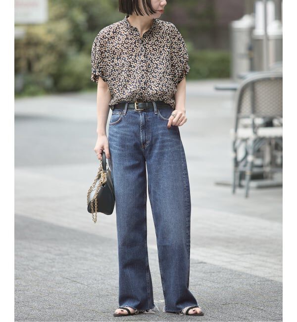 journal standard L'essage「DEVEAUXフラワー&チェック/無地タックスリーブシャツ」|シャツ・ブラウス|