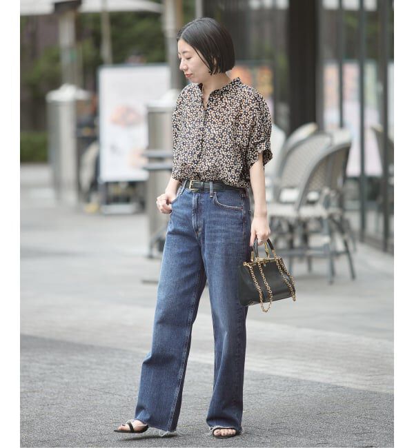 journal standard L'essage「DEVEAUXフラワー&チェック/無地タックスリーブシャツ」|シャツ・ブラウス|