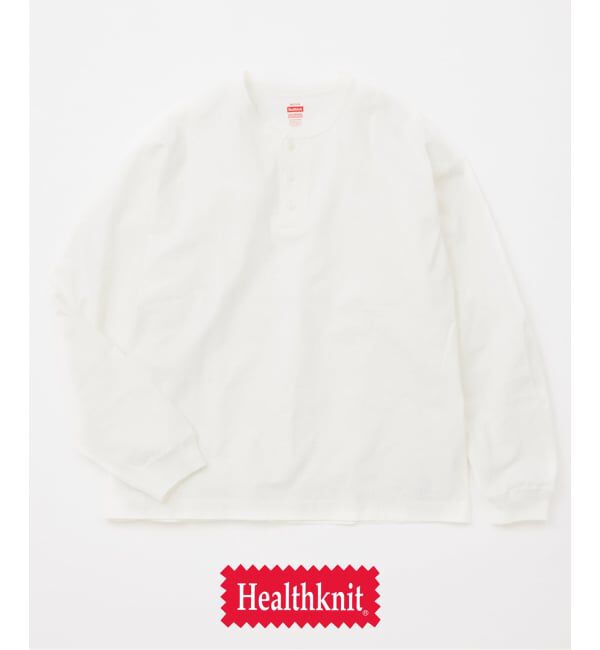 JOURNAL STANDARD「Health knit / ヘルスニット 別注 ヘンリー ネックロンT」|Tシャツ・カットソー|ホワイト