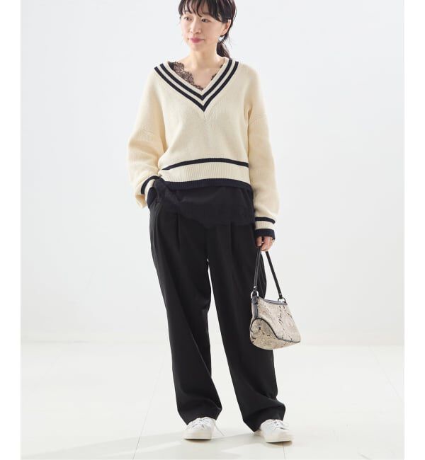 journal standard L'essage「無地/ストライプテーパードパンツ」|スラックス|