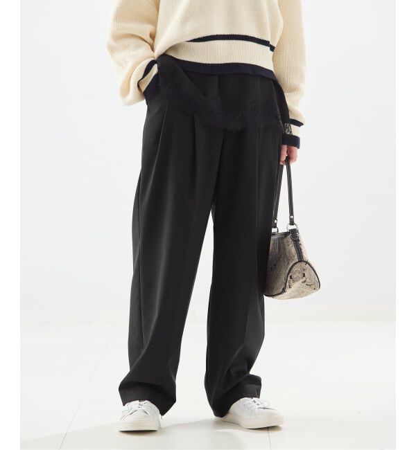 journal standard L'essage「無地/ストライプテーパードパンツ」|スラックス|