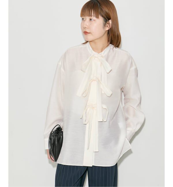 journal standard L'essage「シアーサテンリボンブラウス」|シャツ・ブラウス|