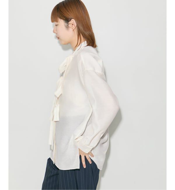 journal standard L'essage「シアーサテンリボンブラウス」|シャツ・ブラウス|