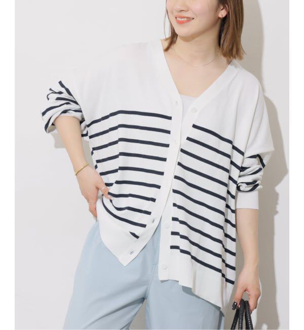 JOURNAL STANDARD relume「【MULTI FUNC+】UVカット / 接触冷感 / ドライタッチVネックカーディガン」|カーディガン|ホワイト A