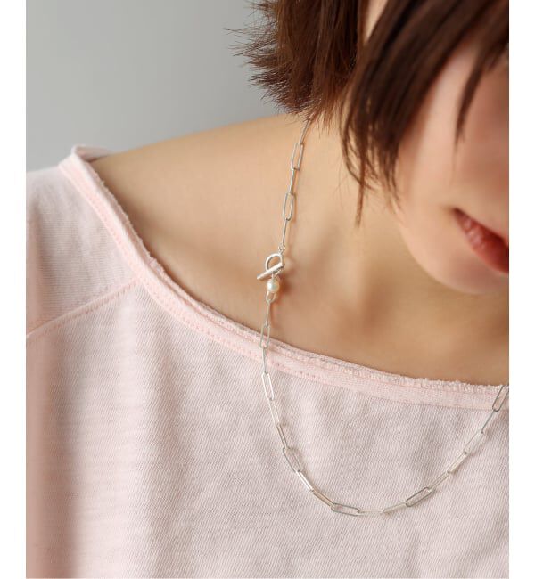 Spick and Span「【SAMH by LILAS】パールTバークリップチェーンネックレス SV」|ネックレス|
