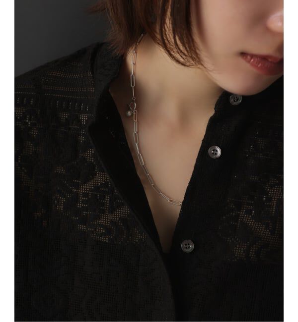 Spick and Span「【SAMH by LILAS】パールTバークリップチェーンネックレス SV」|ネックレス|