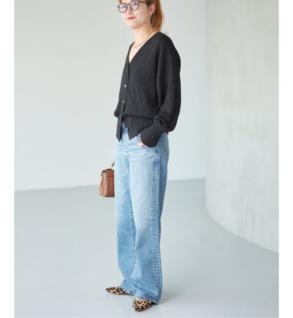 Spick and Span「《追加》レーヨンペーパーヤーンVネックカーディガン」|カーディガン|