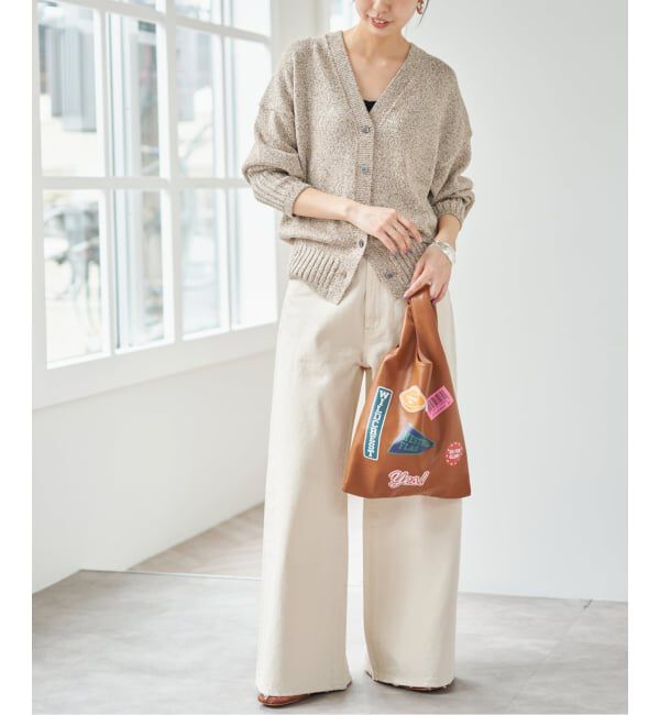 Spick and Span「《追加》レーヨンペーパーヤーンVネックカーディガン」|カーディガン|