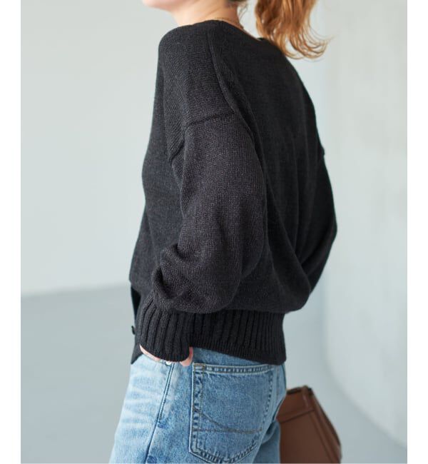 Spick and Span「《追加》レーヨンペーパーヤーンVネックカーディガン」|カーディガン|