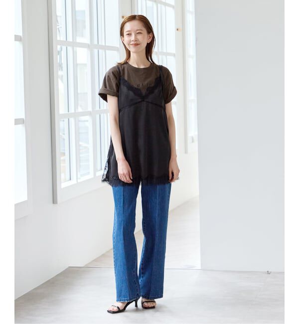 U by SPICK&SPAN「サテンレースキャミ」|キャミソール|