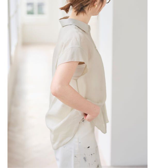 Spick and Span「《セットアップ可 / 予約》ラミーブレンドフレンチスリーブシャツ」|シャツ・ブラウス|