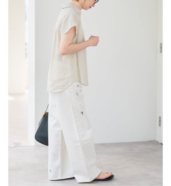 Spick and Span「《セットアップ可 / 予約》ラミーブレンドフレンチスリーブシャツ」|シャツ・ブラウス|
