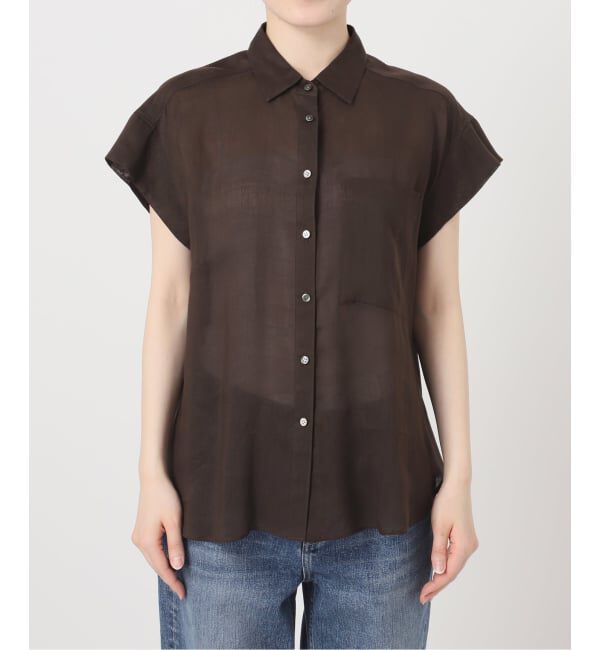 Spick and Span「《セットアップ可 / 予約》ラミーブレンドフレンチスリーブシャツ」|シャツ・ブラウス|