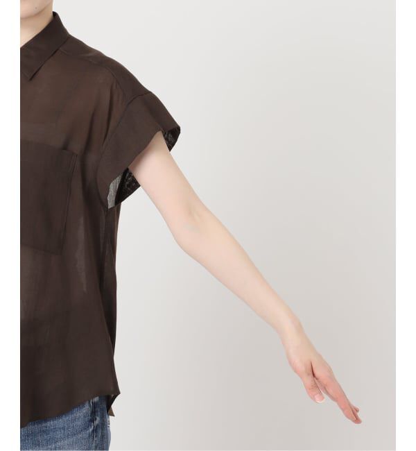Spick and Span「《セットアップ可 / 予約》ラミーブレンドフレンチスリーブシャツ」|シャツ・ブラウス|