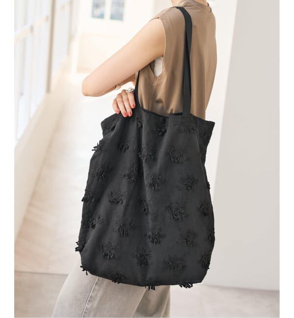 Spick and Span「《新色有り別注 / 追加予約》crinkle crinkle crinkle 3D embroidery TOTE*Re」|トートバッグ|