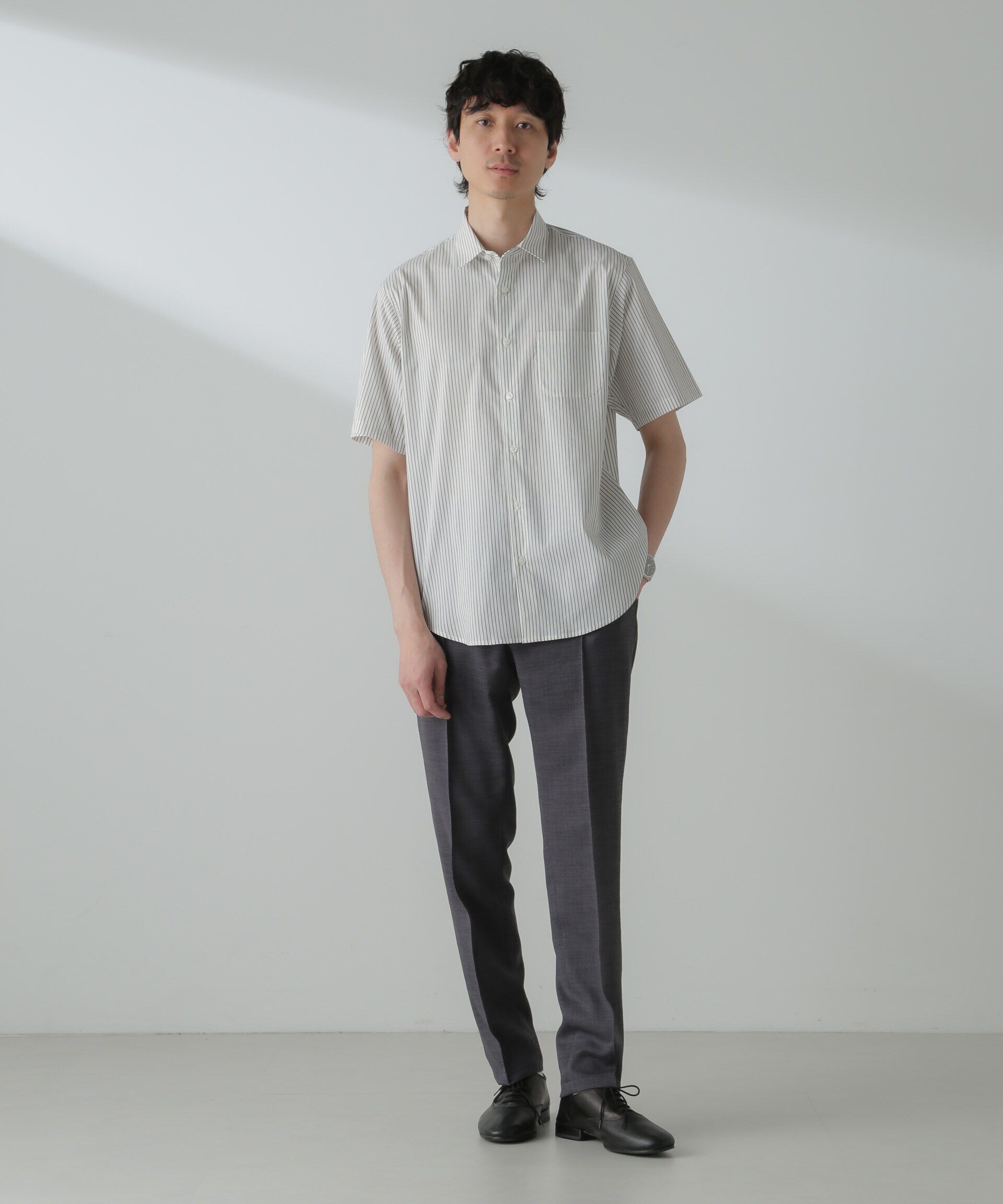nano･universe「「ICE FLOW LINEN」バリエーションシャツ 半袖」|シャツ・ブラウス|