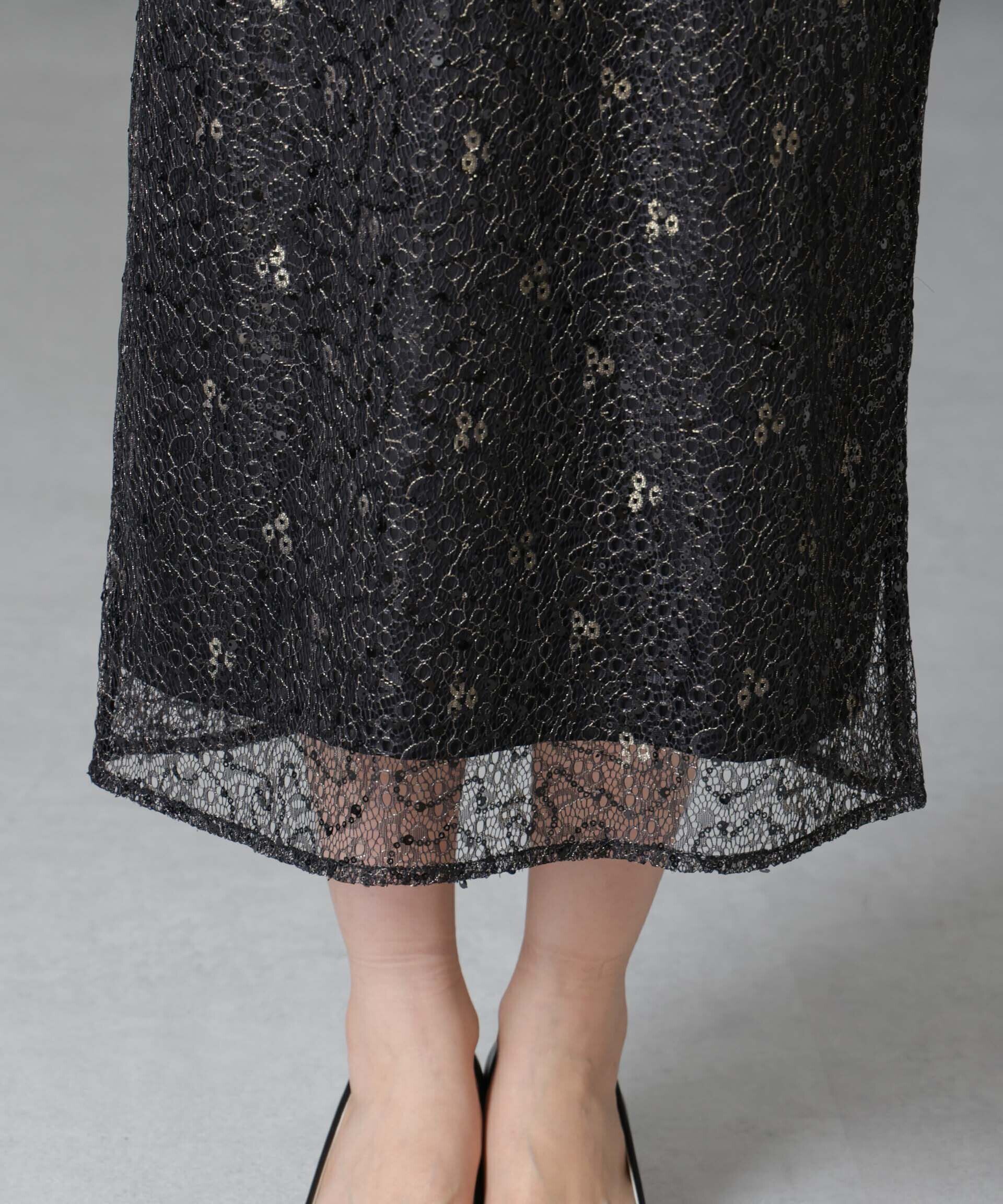 nano･universe「troisiemechaco/SPANGLE LACE ワンピース」|ワンピース|