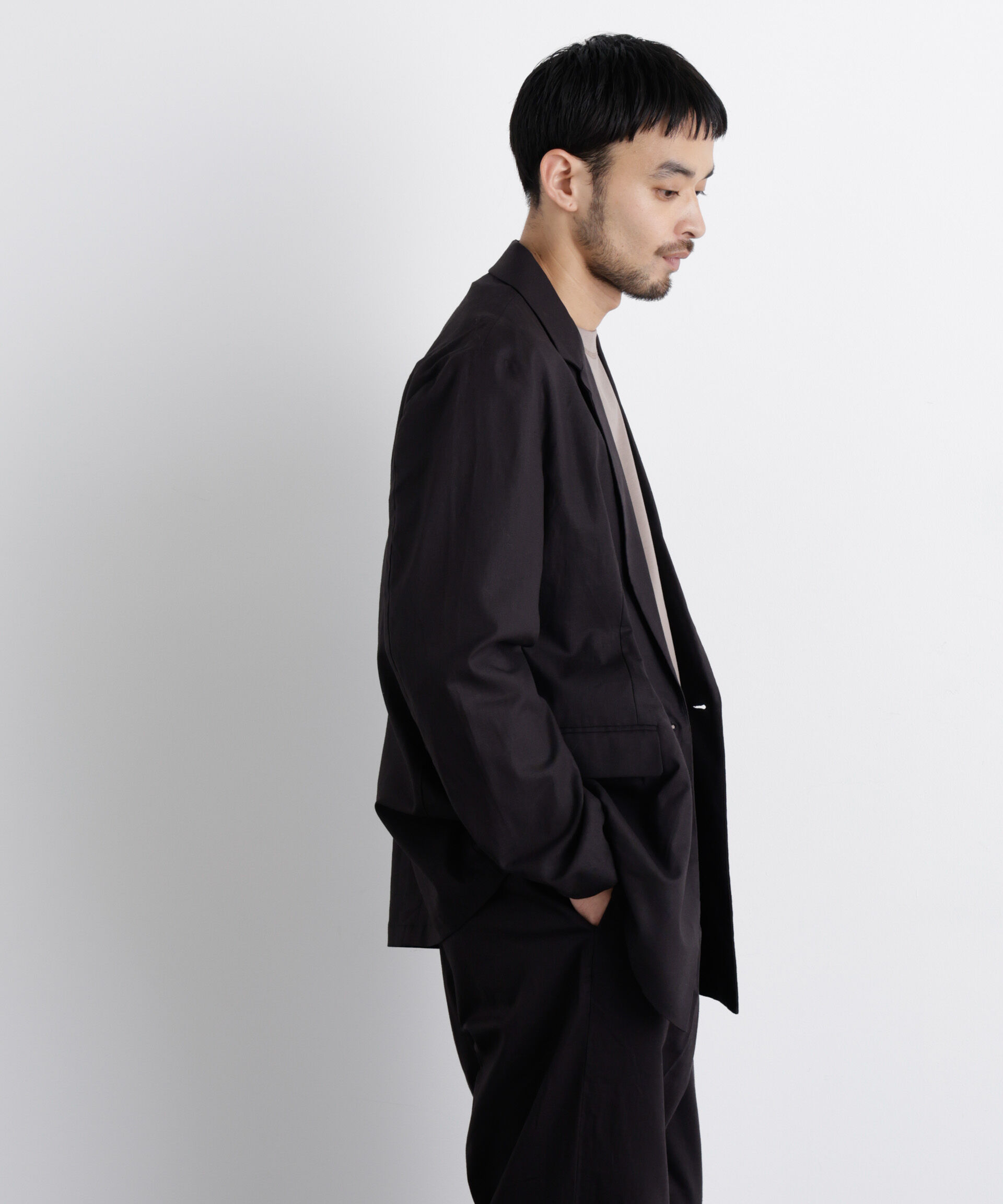 nano･universe「｢FRENCH LINEN｣ リネンコットンセミダブルJK（セットアップ可）」|テーラードジャケット|