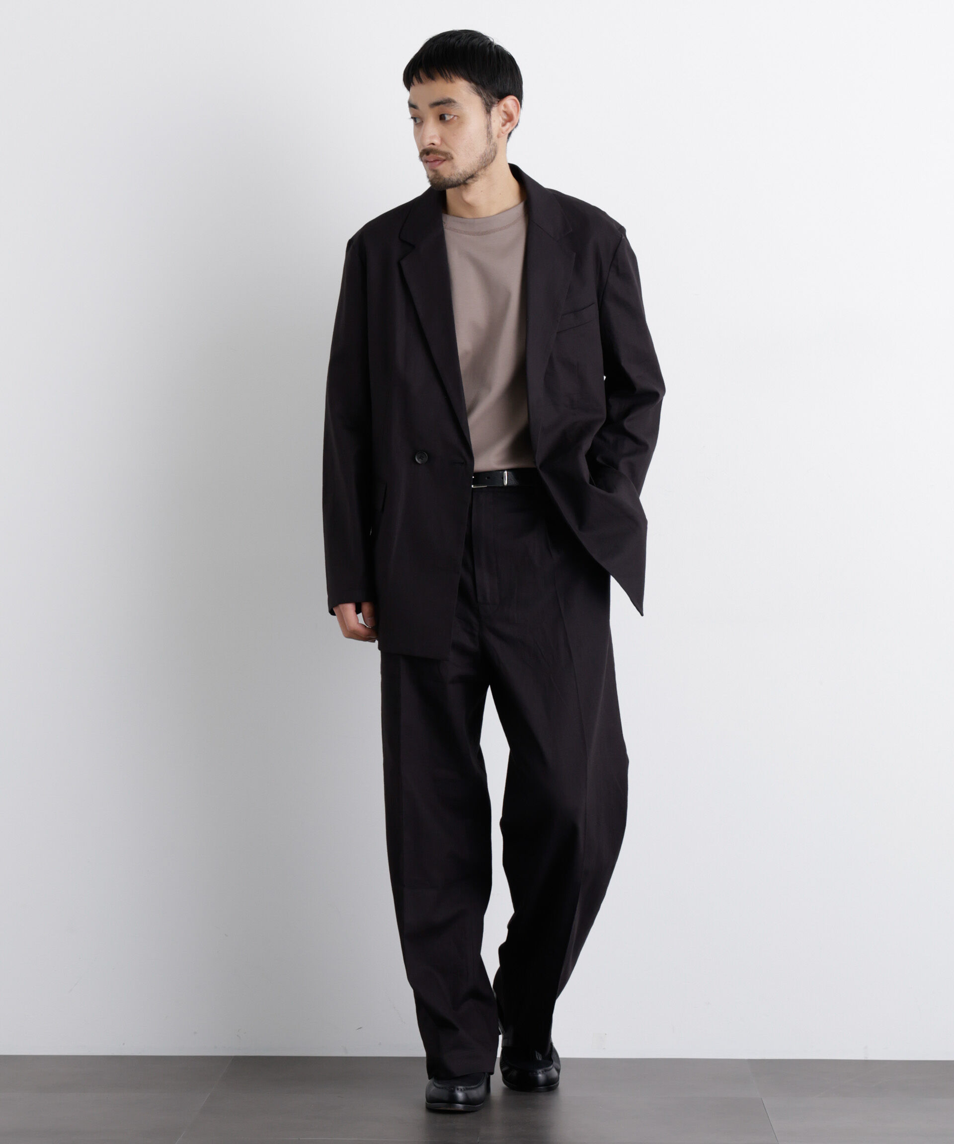 nano･universe「｢FRENCH LINEN｣ リネンコットンセミダブルJK（セットアップ可）」|テーラードジャケット|