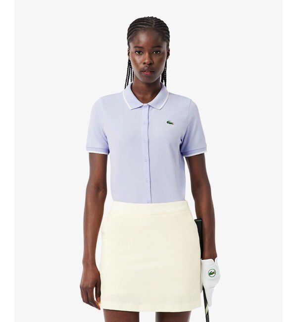 LACOSTE「サーモレギュレーション鹿の子地ゴルフシャツ」|ポロシャツ|アクア