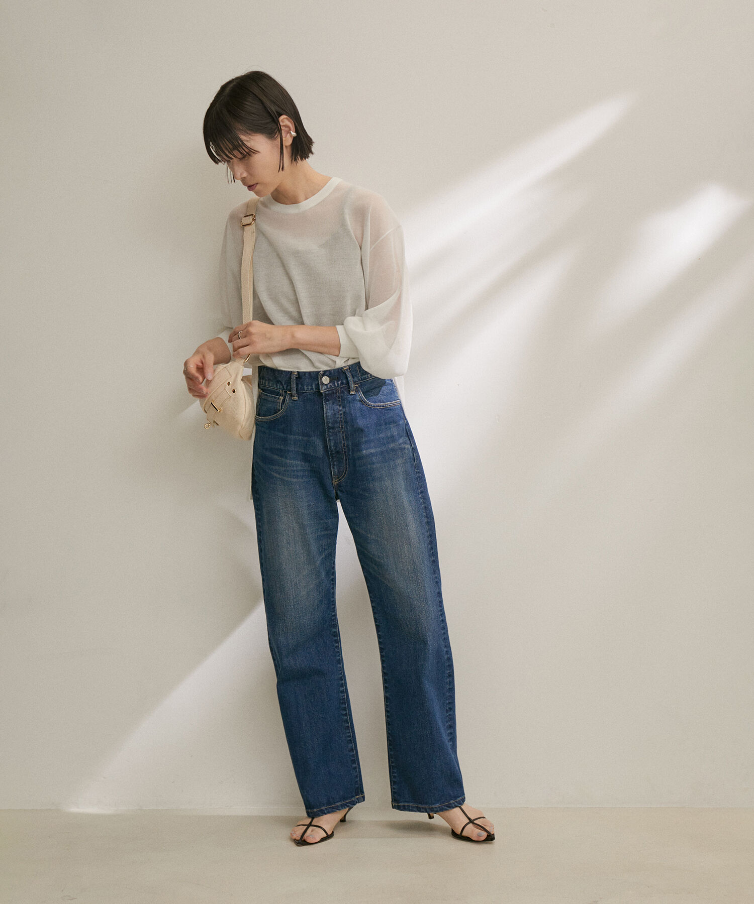 SALON adam et rope'「シアーボリュームスリーブプルオーバー【洗える】」|Tシャツ・カットソー|