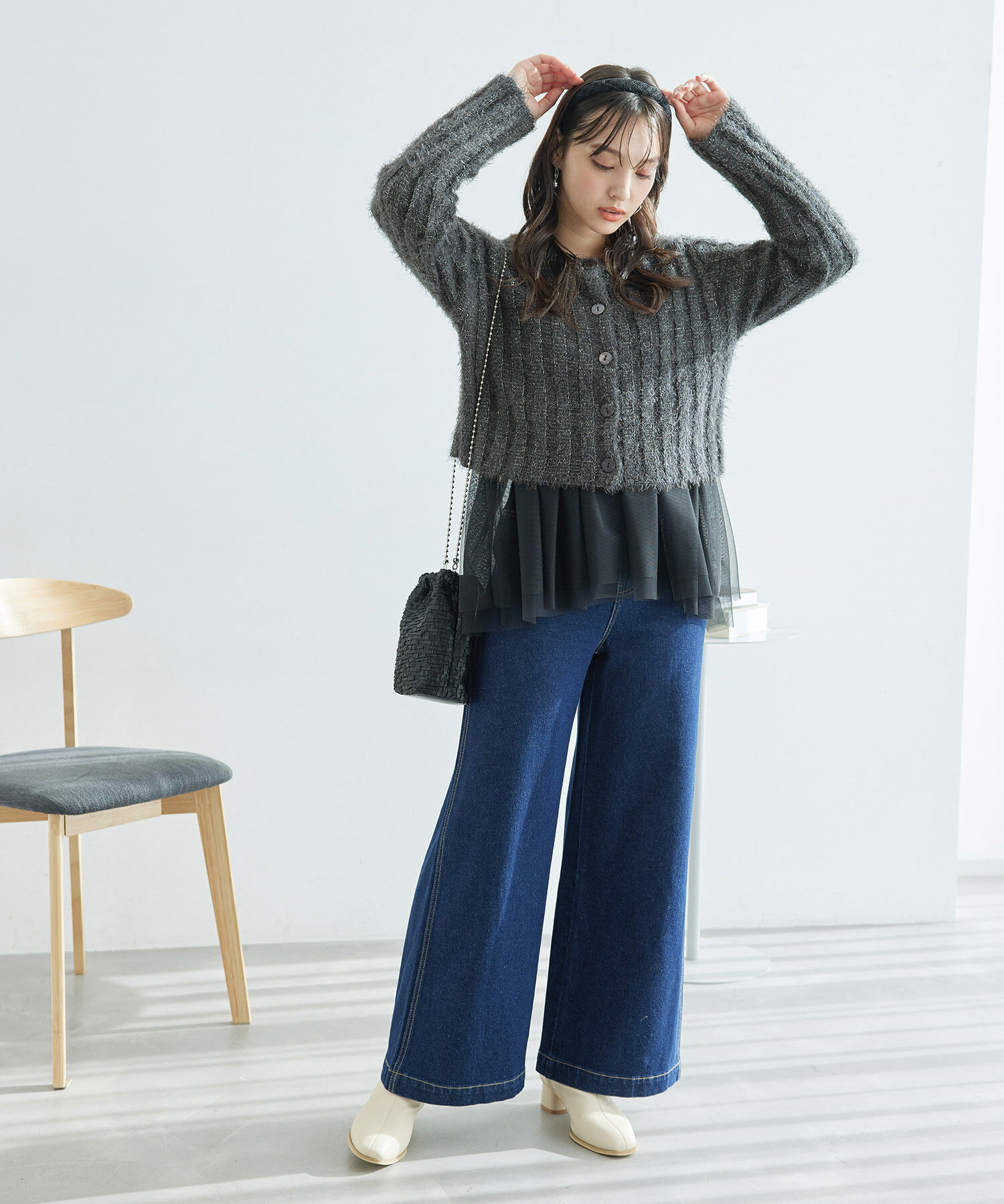 Rope&rsquo;Picnic「【一部店舗限定】2WAY/ラメフェザーカーディガン」|カーディガン|