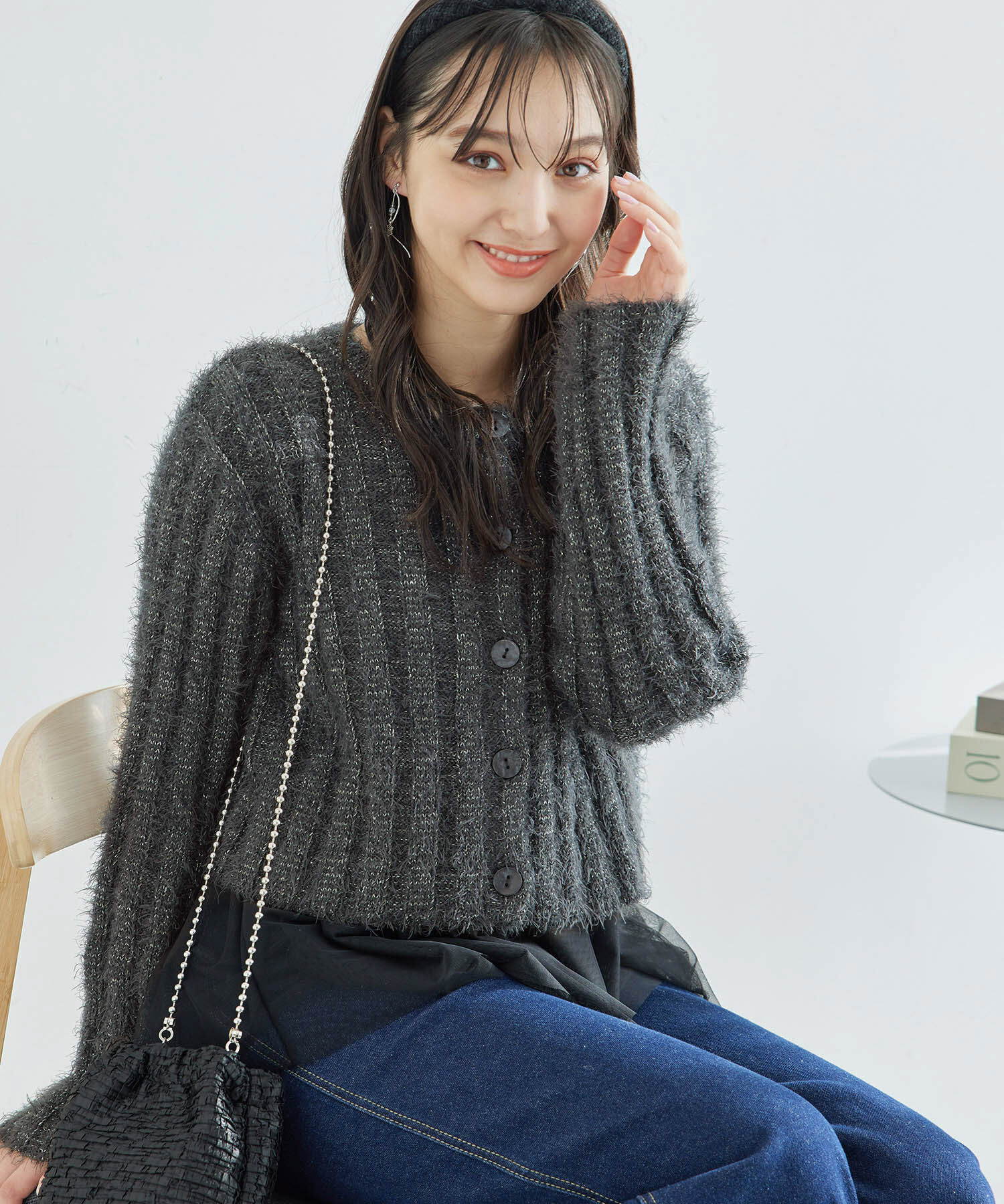 Rope&rsquo;Picnic「【一部店舗限定】2WAY/ラメフェザーカーディガン」|カーディガン|