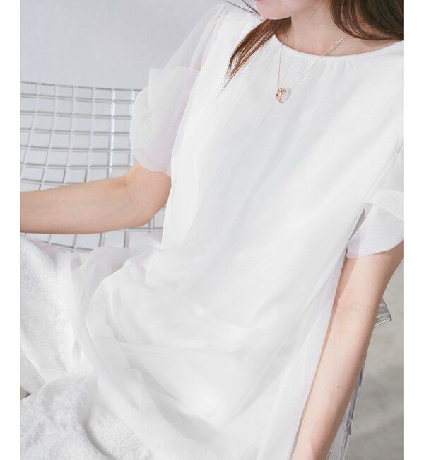 Rope&rsquo;Picnic「Cutee チュールドッキングツイストスリーブトップス/リンクコーデ」|Tシャツ・カットソー|