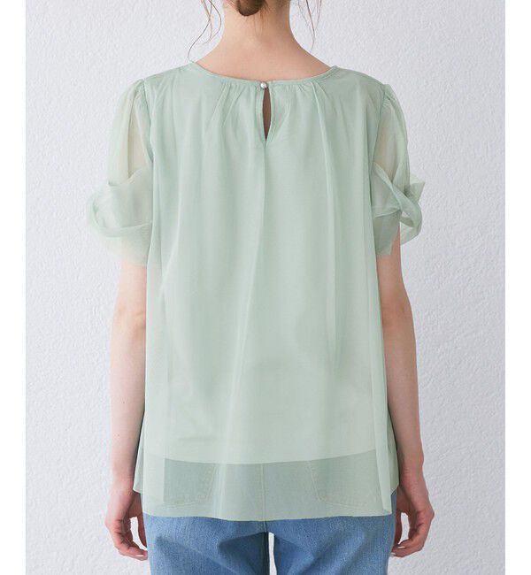Rope&rsquo;Picnic「Cutee チュールドッキングツイストスリーブトップス/リンクコーデ」|Tシャツ・カットソー|