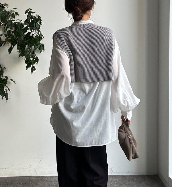  「【WEB限定】ニットベスト&times;シャツセット」|ニット・セーター|