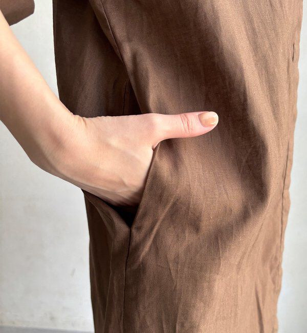  「【WEB限定】コットンリネンシャツワンピース」|ワンピース|