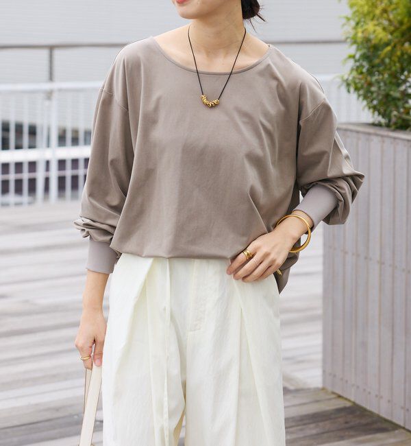  「【しなやかなドレープ感が上品な印象に】キュプラカットプルオーバー」|Tシャツ・カットソー|