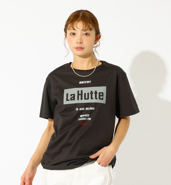 Rouge vif「【La Hutte / ラ ユット】ロゴTシャツ / プリントTシャツ / 半袖」|Tシャツ・カットソー|