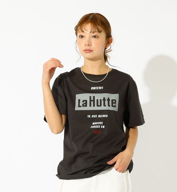 Rouge vif「【La Hutte / ラ ユット】ロゴTシャツ / プリントTシャツ / 半袖」|Tシャツ・カットソー|