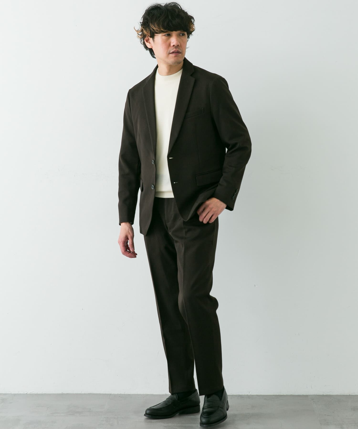 URBAN RESEARCH DOORS「LIFE STYLE TAILOR　ウールライクソフトツイルストレッチパンツ」|スラックス|
