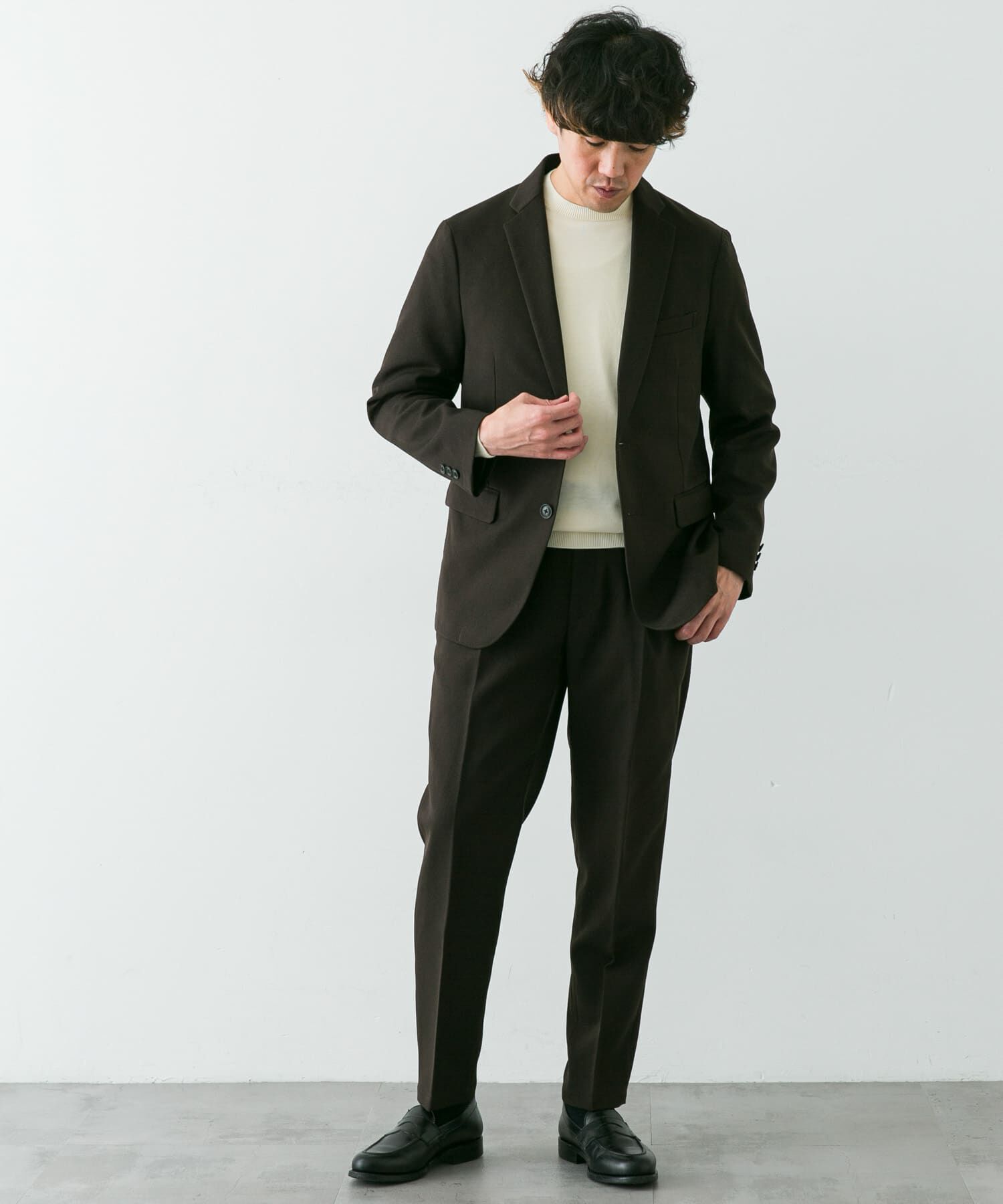 URBAN RESEARCH DOORS「LIFE STYLE TAILOR　ウールライクソフトツイルストレッチパンツ」|スラックス|