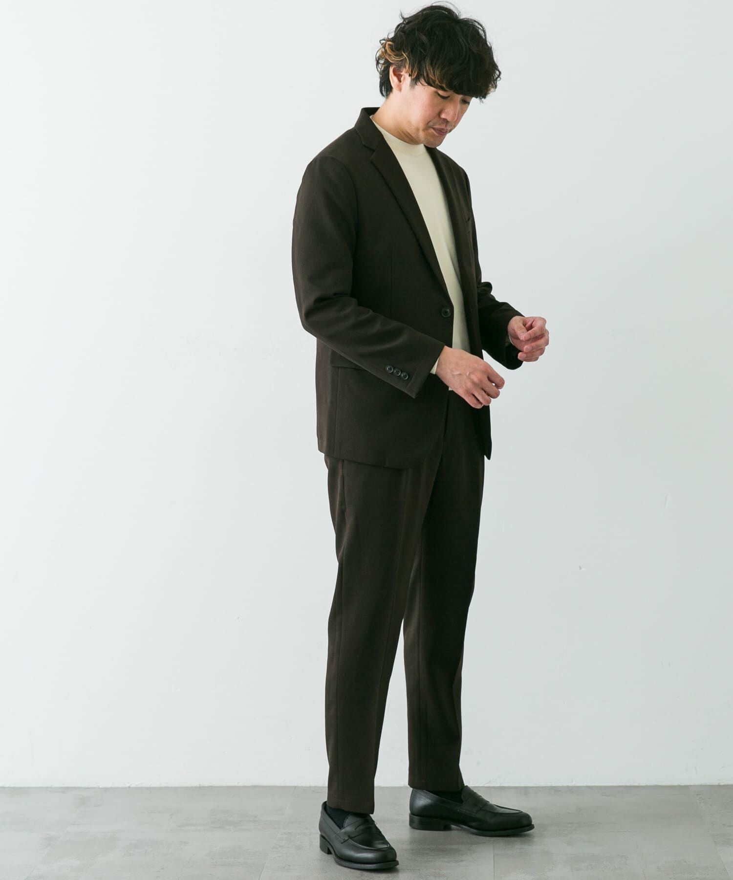 URBAN RESEARCH DOORS「LIFE STYLE TAILOR　ウールライクソフトツイルストレッチパンツ」|スラックス|