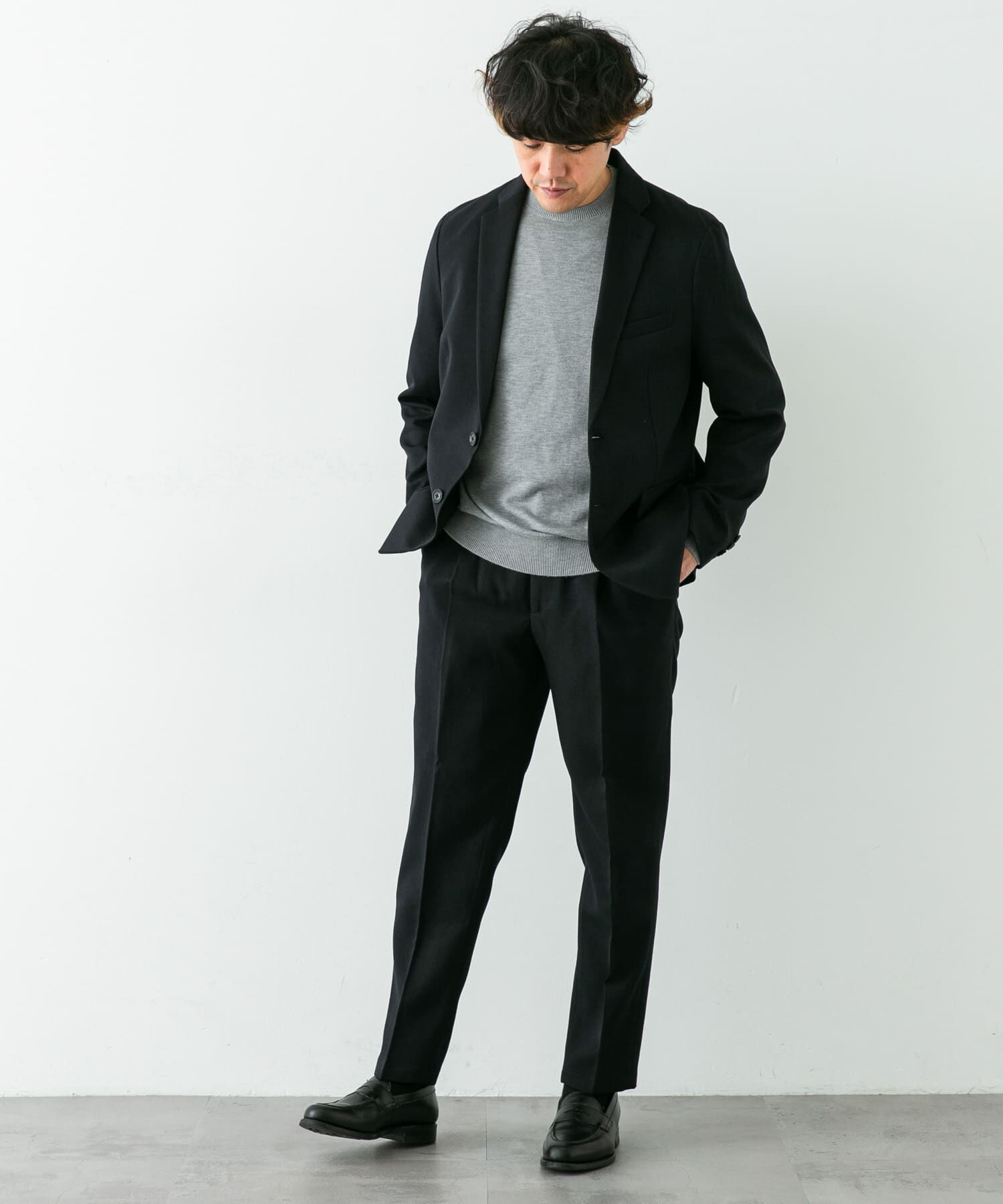 URBAN RESEARCH DOORS「LIFE STYLE TAILOR　ウールライクソフトツイルストレッチパンツ」|スラックス|