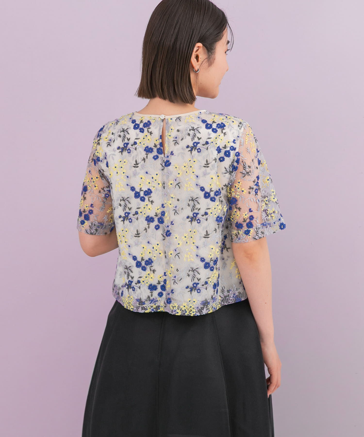 URBAN RESEARCH ROSSO「フラワー刺繍セミシアーブラウス」|シャツ・ブラウス|