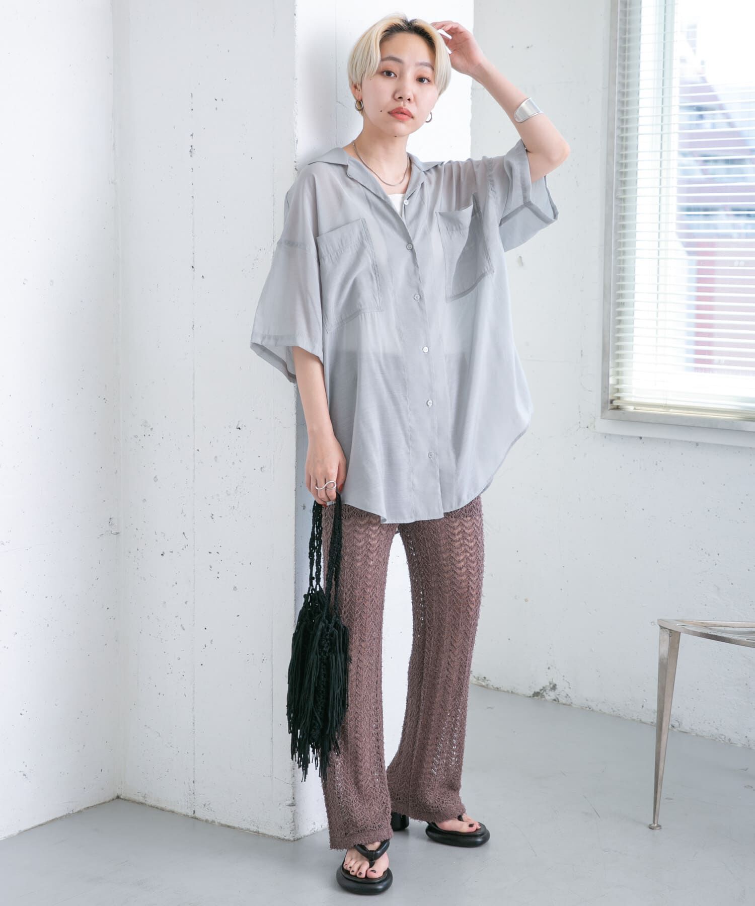  「透かし編みニットパンツ」|その他|
